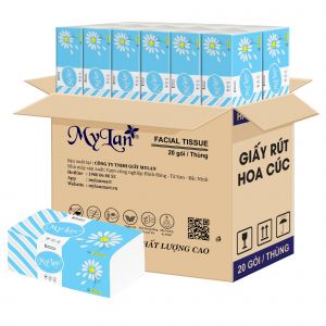 Rút cao cấp hoa cúc 4 lớp, 400 tờ/gói, 20 gói/thùng