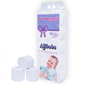 Giấy vệ sinh Alibaba em bé 10 cuộn không lõi