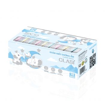 Khăn giấy dưỡng ẩm clasi 120 tờ/ túi , 5 túi/hộp