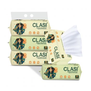 Khăn cotton cao cấp CLASI 50 tờ (200mmx200mm)