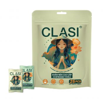 Khăn nén cao cấp CLASI 25 cái/túi