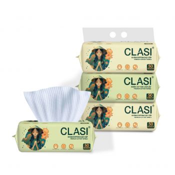 Khăn cotton cao cấp CLASI 50 tờ (160mmx200mm)