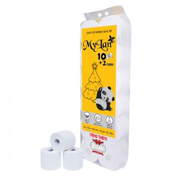 Giấy vệ sinh Mylan gấu trúc 12 cuộn có lõi 