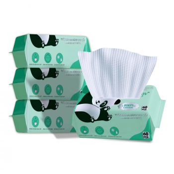Khăn cotton đa năng gấu xanh (60 tờ/gói; 36 gói/thùng)