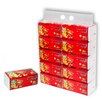 GIẤY RÚT ĐỎ 3 LỚP (10 GÓI/LỐC)