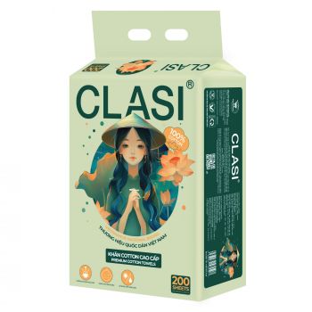 Khăn cotton cao cấp CLASI 200 tờ (200mmx200mm)