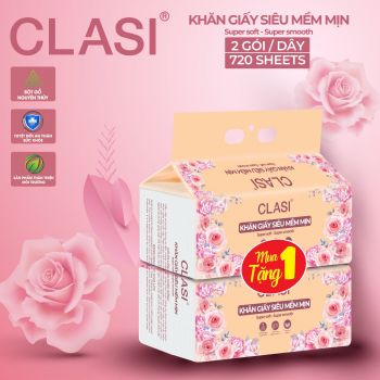 Giấy rút CLASI hoa hồng siêu mềm mịn 360 tờ (COMING SOON)