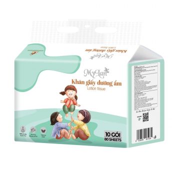 Khăn giấy dưỡng ẩm bỏ túi dân gian Mylan 10 gói/lốc