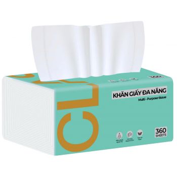 Khăn giấy rút CLASI 4 lớp 360 tờ (8 gói/lốc, 10 lốc/bịch)
