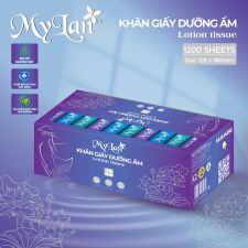 Hộp Khăn giấy dưỡng ẩm Mylan 120 tờ/gói, 10 gói/hộp