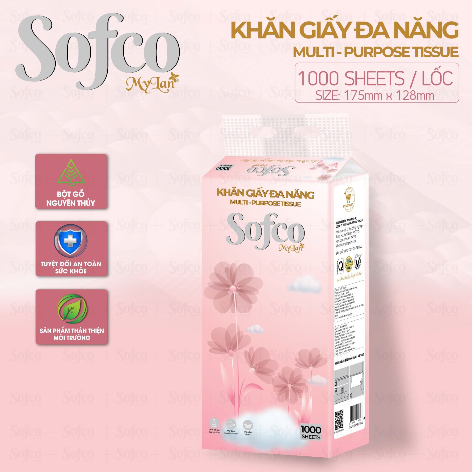 Dây Khăn giấy đa năng SOFCO 1000 tờ (10 dây/thùng)