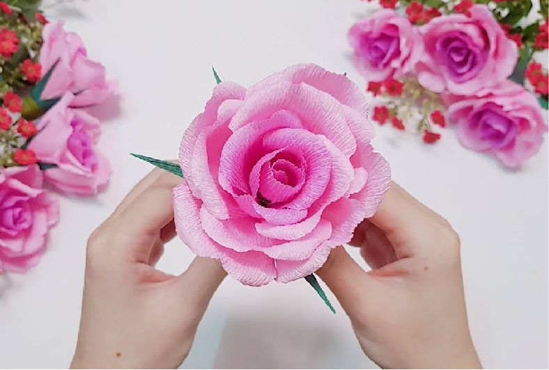 Cách làm hoa hồng bằng giấy vệ sinh